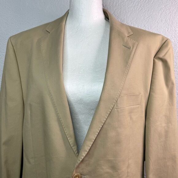 Lauren Ralph Lauren Slim Fit Double Button Tan Men's Blazer Sz 42R - Picture 4 of 9